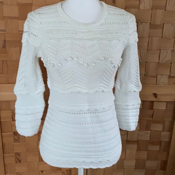 Isabel Marant Sweaters - Isabel Marant Etoile White Crochet Cotton Sweater 38
